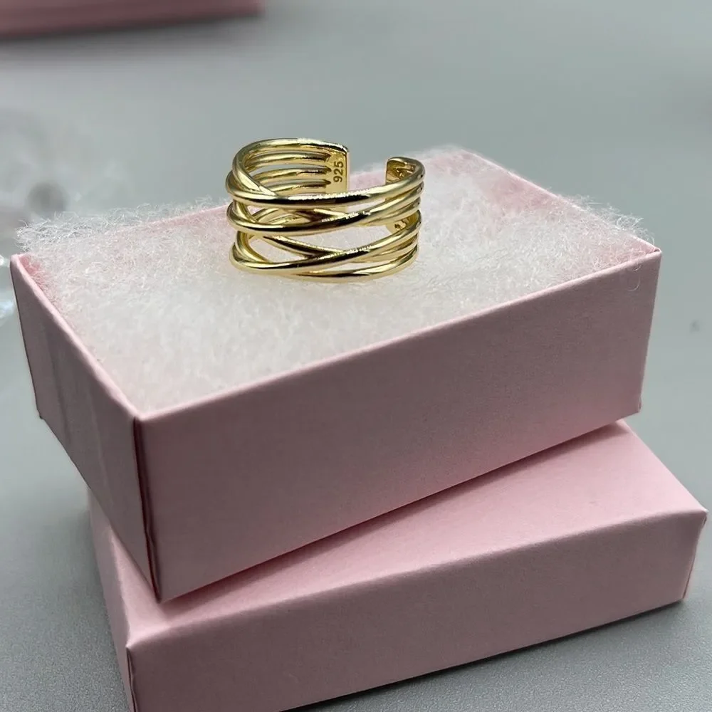 14K Vermeil sterling wrap around size 8 ring